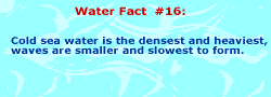 Cold sea water is densest and heaviest; waves are smaller and slower to form.